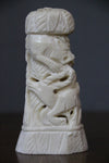 Camel bone carved sculpture 3 lions hunting deer-camel bone carving-D.LUFFY