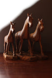 Wooden carved horse sculptures. 3 horses set-wooden carved animal-D.LUFFY