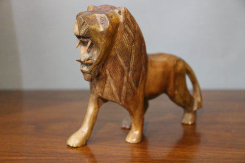 Wooden carved Lion sculpture-wooden carved animal-D.LUFFY