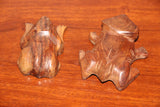 wooden carved 2 frogs sculpture-wooden carved animal-D.LUFFY