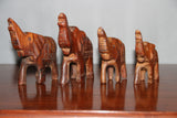 wooden carved set of 4 elephant sculpture-wooden carved animal-D.LUFFY