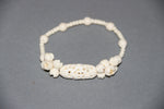 Camel bone carved handmade bracelet with 2 flowers-camel bone carved jewelry-D.LUFFY