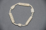 camel bone hand made carving bracelet with 3 flowers-camel bone carved jewelry-D.LUFFY