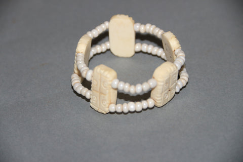 camel bone hand made carving bracelet with 2 layers-camel bone carved jewelry-D.LUFFY