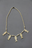 camel bone handmade carving necklace with 5 fish-camel bone carved jewelry-D.LUFFY