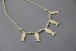 camel bone handmade carving necklace with 5 fish-camel bone carved jewelry-D.LUFFY