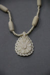 camel bone handmade carving necklace with flower design-camel bone carved jewelry-D.LUFFY