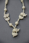 camel bone handmade carving necklace with 3 small elephants-camel bone carved jewelry-D.LUFFY