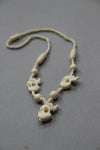 camel bone handmade carving necklace with 3 small elephants-camel bone carved jewelry-D.LUFFY