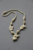 camel bone handmade carving necklace with 3 small elephants-camel bone carved jewelry-D.LUFFY