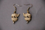 camel bone handmade carving earrings with small cream colour elephant-camel bone carved jewelry-D.LUFFY