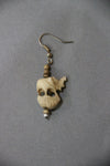 camel bone handmade carving earrings with small cream colour elephant-camel bone carved jewelry-D.LUFFY