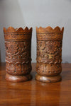 Wooden carved 2 royal cup / glass-wooden carved house decoration-D.LUFFY