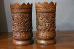 Wooden carved 2 royal cup / glass-wooden carved house decoration-D.LUFFY