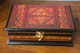 Wooden handmade red jewelry box-wooden carved house decoration-D.LUFFY