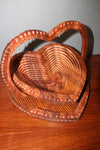 WOODEN CARVED SET OF 2 HEART SHAPED COLLAPSIBLE FRUIT BASKETS OF DIFFERENT DESIGN.-wooden carved house decoration-D.LUFFY