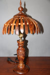 wooden carved handmade side table lamp-wooden carved house decoration-D.LUFFY